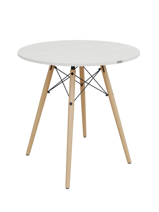 Стол обеденный AIKO Stockholm Egger, кухонный, из ЛДСП и стали, круглый, 90 x 90 x 75 см