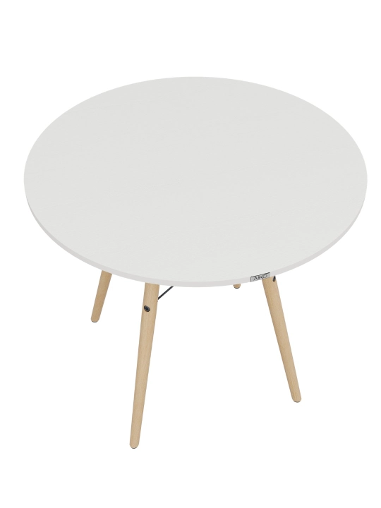 Стол обеденный AIKO Stockholm Egger, кухонный, из ЛДСП и стали, круглый, 90 x 90 x 75 см