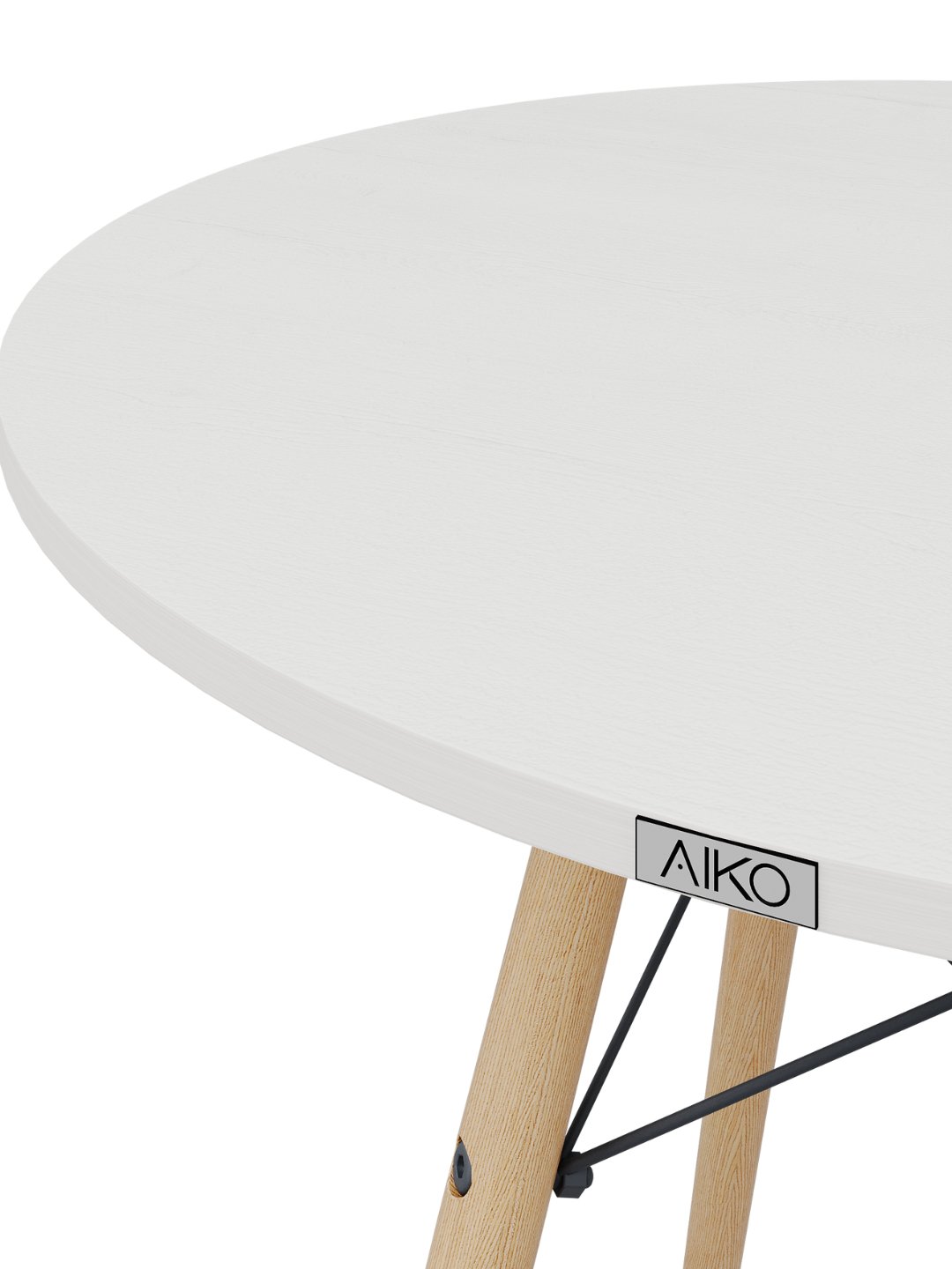 Стол обеденный AIKO Stockholm Egger, кухонный, из ЛДСП и стали, круглый, 90 x 90 x 75 см