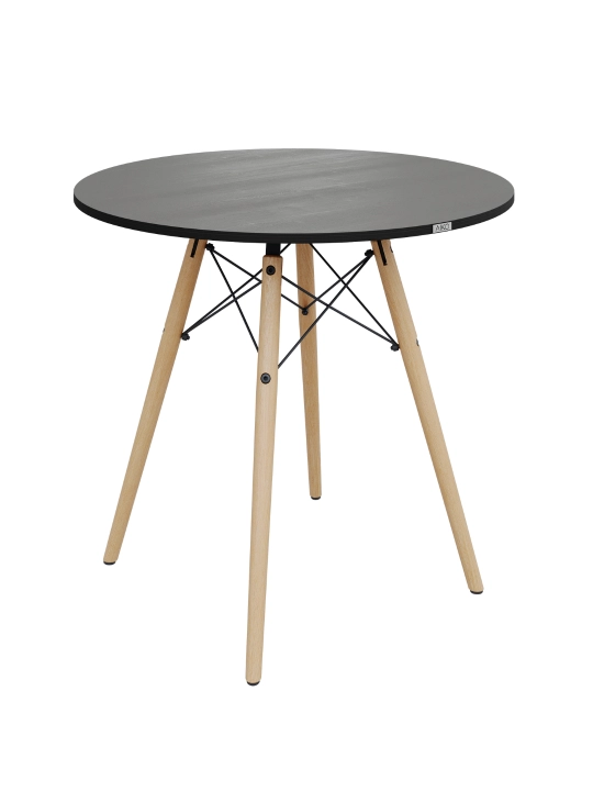 Стол обеденный AIKO Stockholm Egger, кухонный, из ЛДСП и стали, круглый, 90 x 90 x 75 см