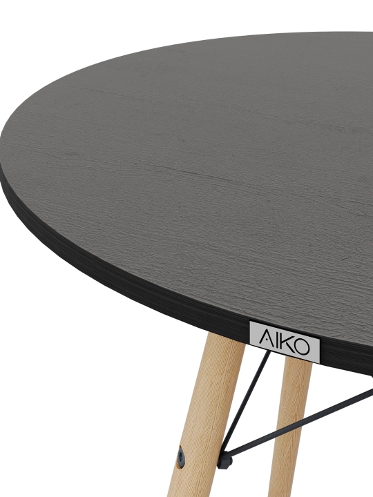 Стол обеденный AIKO Stockholm Egger, кухонный, из ЛДСП и стали, круглый, 90 x 90 x 75 см