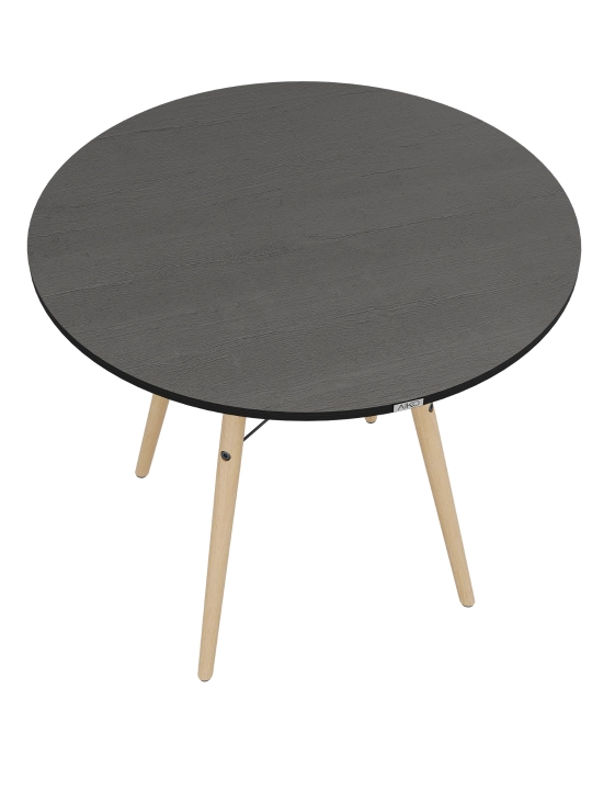 Стол обеденный AIKO Stockholm Egger, кухонный, из ЛДСП и стали, круглый, 90 x 90 x 75 см