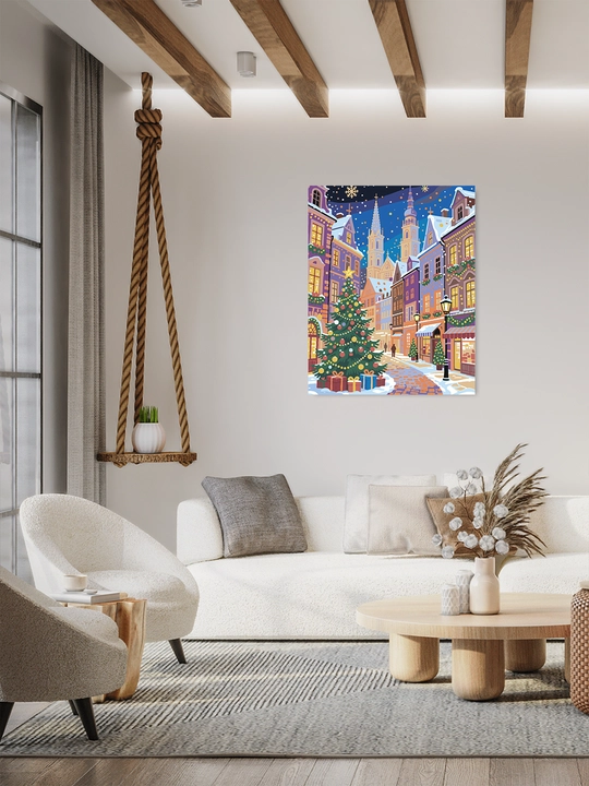 Raqamlar bo'yicha rasm chizish ARTERY Yangi yilgi, 40×50 sm, xolstga bo'yaladigan rasm