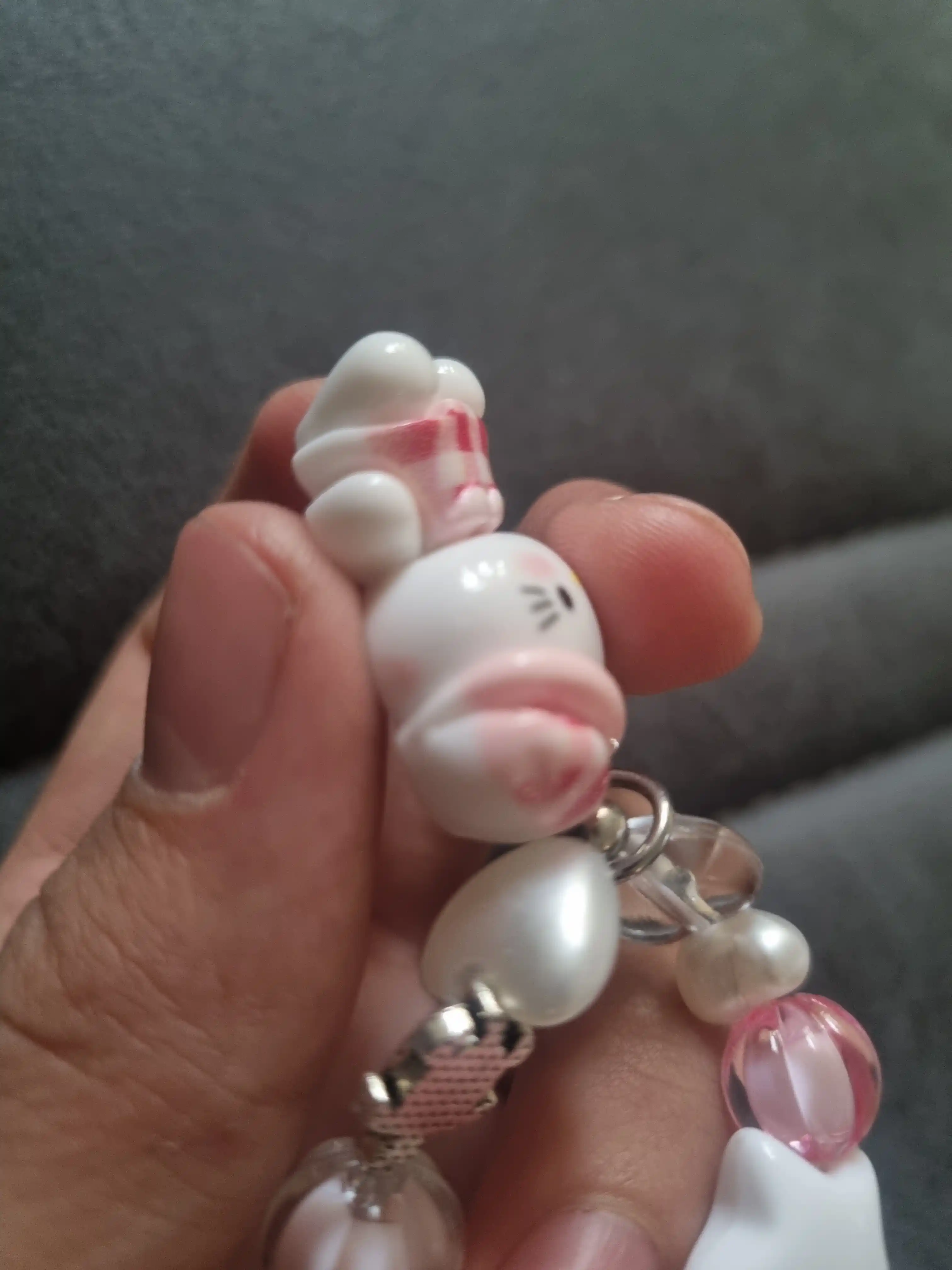 Telefon uchun Hello Kitty brelok-braslet, osma bezak va bilaguzuk (pushti)