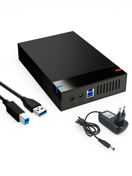 Tashqi korpus 3'5 SATA HDD disklar uchun USB 3.0 6Gb/s indikator va quvvat manbai bilan