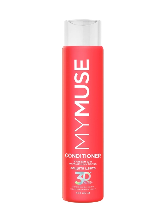 MYMUSE rangli sochlar uchun balzam, rangni himoya qilish, 400 ml