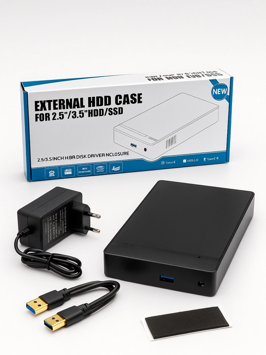 SSD HDD корпус 3,5/2,5 SATA-USB 3,0 внешний корпус для 3.5 SSD дисков с блок питанием - 