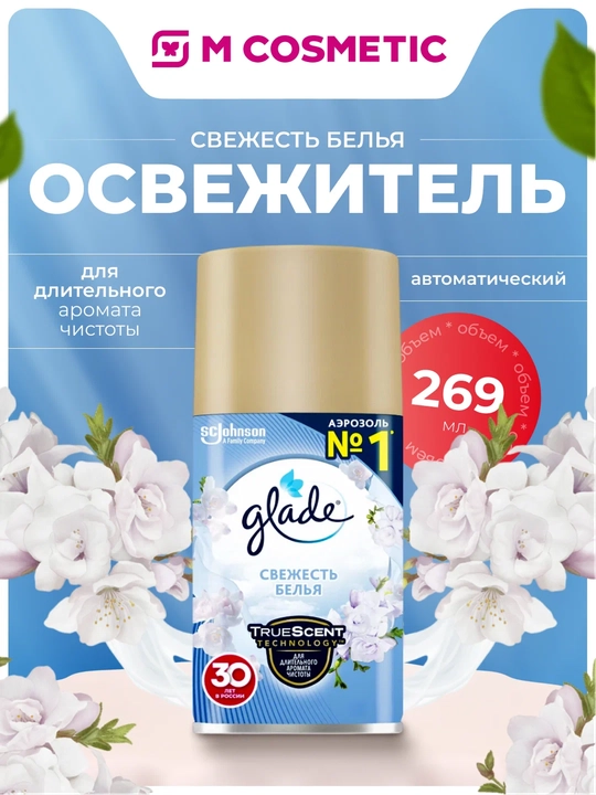 Glade Automatic havo tozalagichi, Yangi kiyim hidi, 269 ml - 