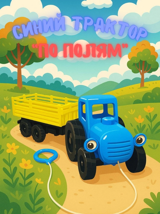 Tirkamali ko‘k traktor - 