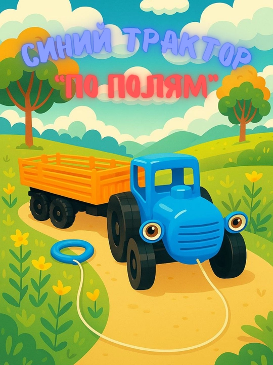 Tirkamali ko‘k traktor - 