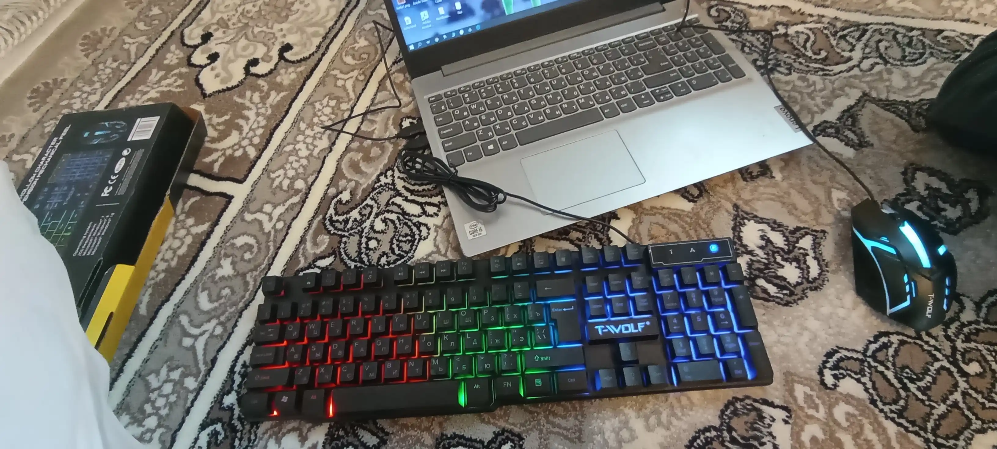 Игровая клавиатура и мышь T-wolf TF200, TF270, с RGB-подсветкой