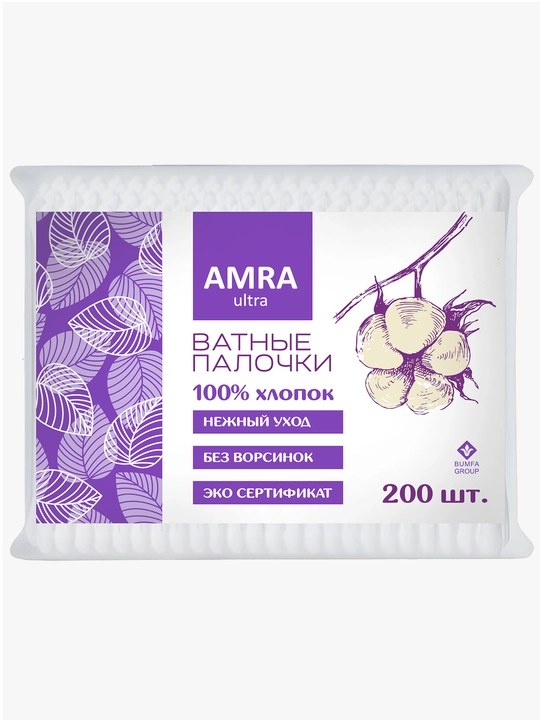 AMRA paxta tayoqchalari (paket), 200 dona - 