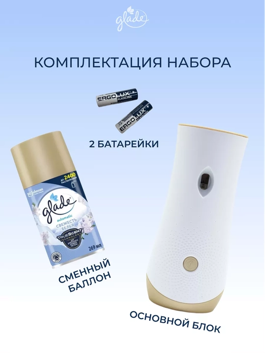 Glade Automatic havo tozalagichi, Yangi kiyim hidi, 269 ml
