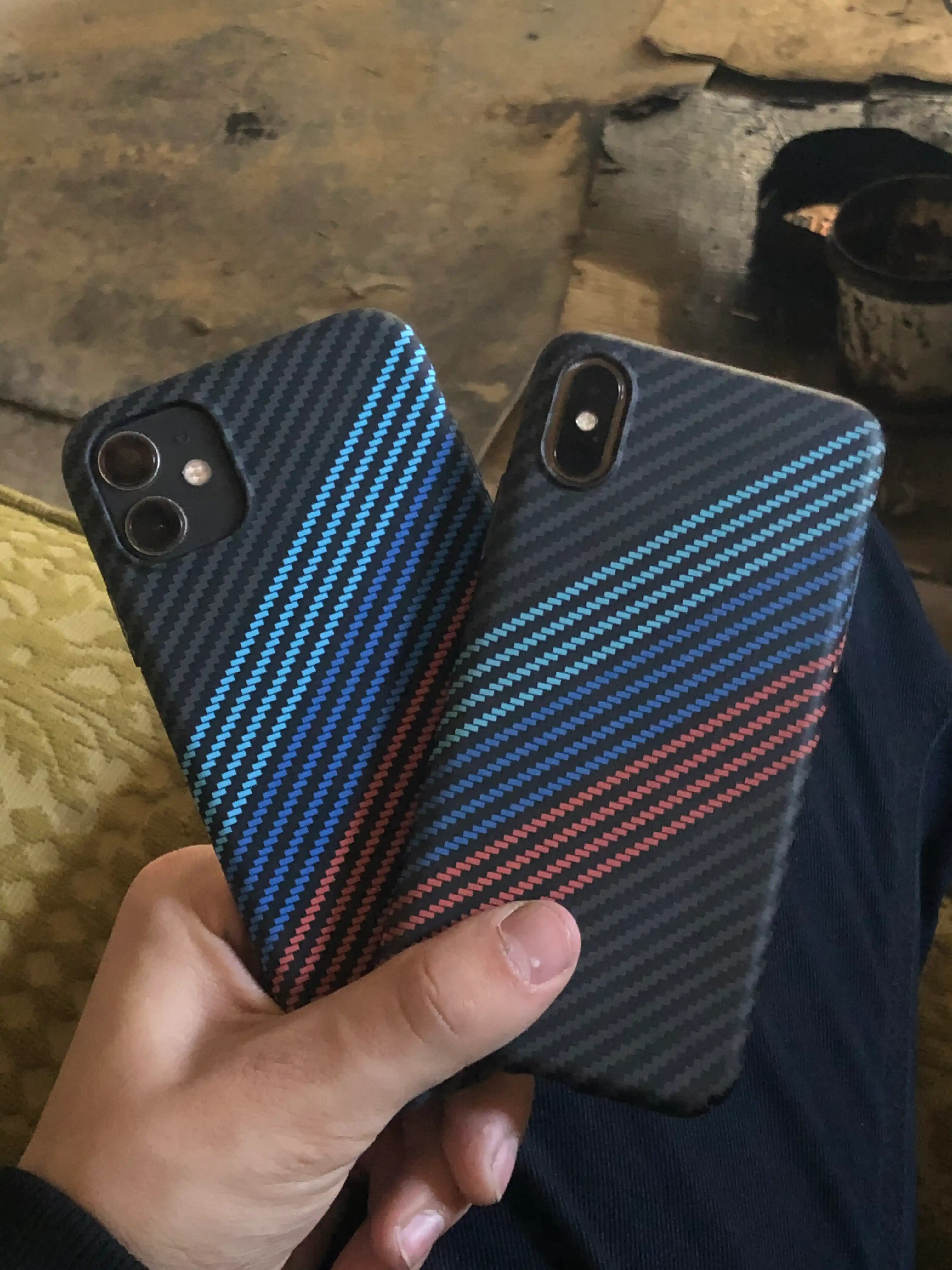 Карбоновый чехол для iPhone X, XR, 11, 12, 13, 14, 15, 16, mini, Pro, Pro Max, жесткий