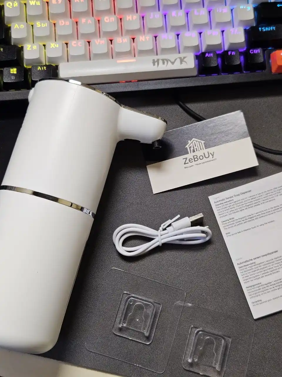 Sensorli sovun va pufak dozatori USB zaryadli kontaktsiz avtomatik model