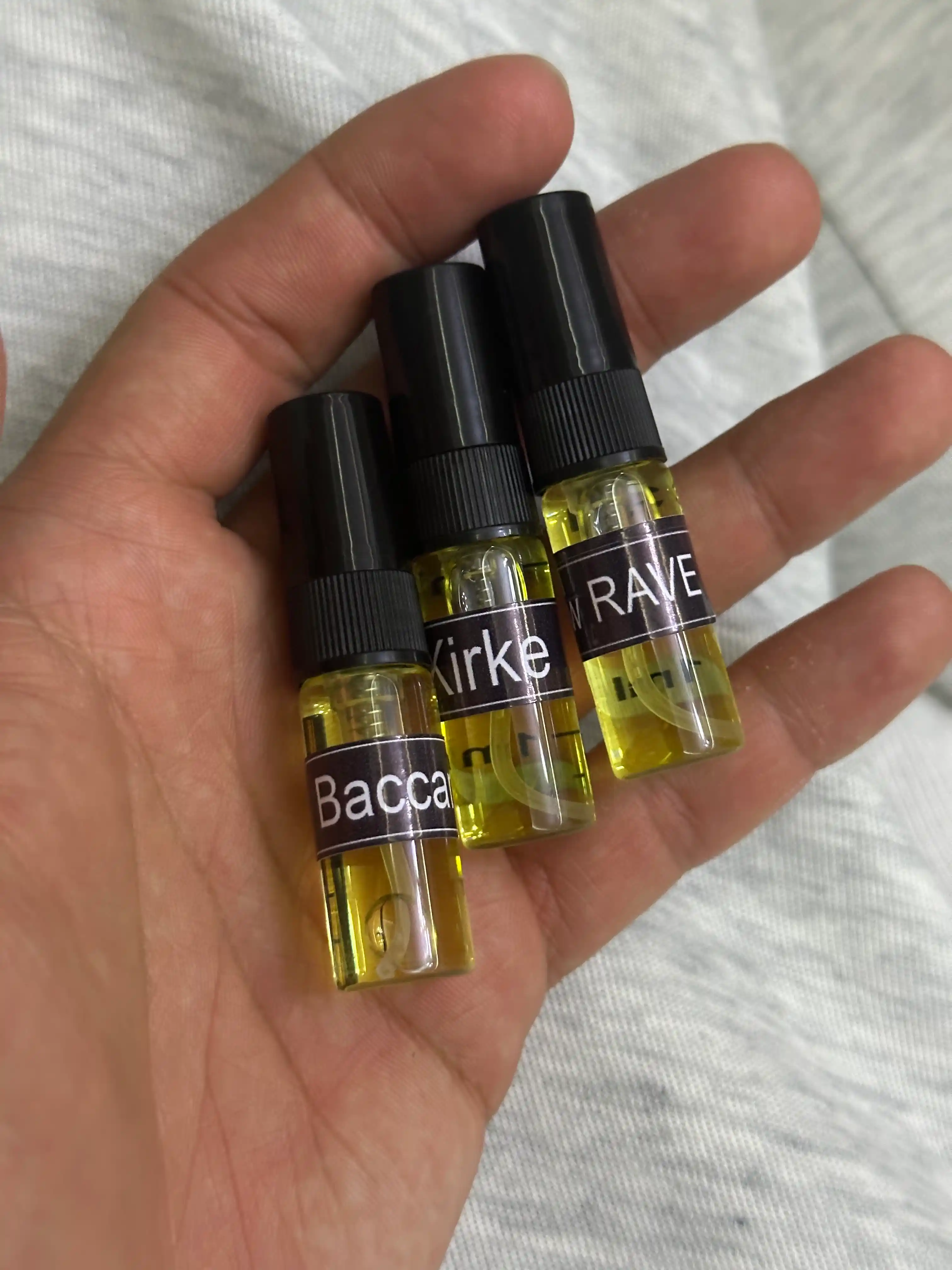 Ayollar atiri, Baccarat, Now Rave, Kirke, 1 ml, 3 ml, 5 ml, 10 ml, 20 ml