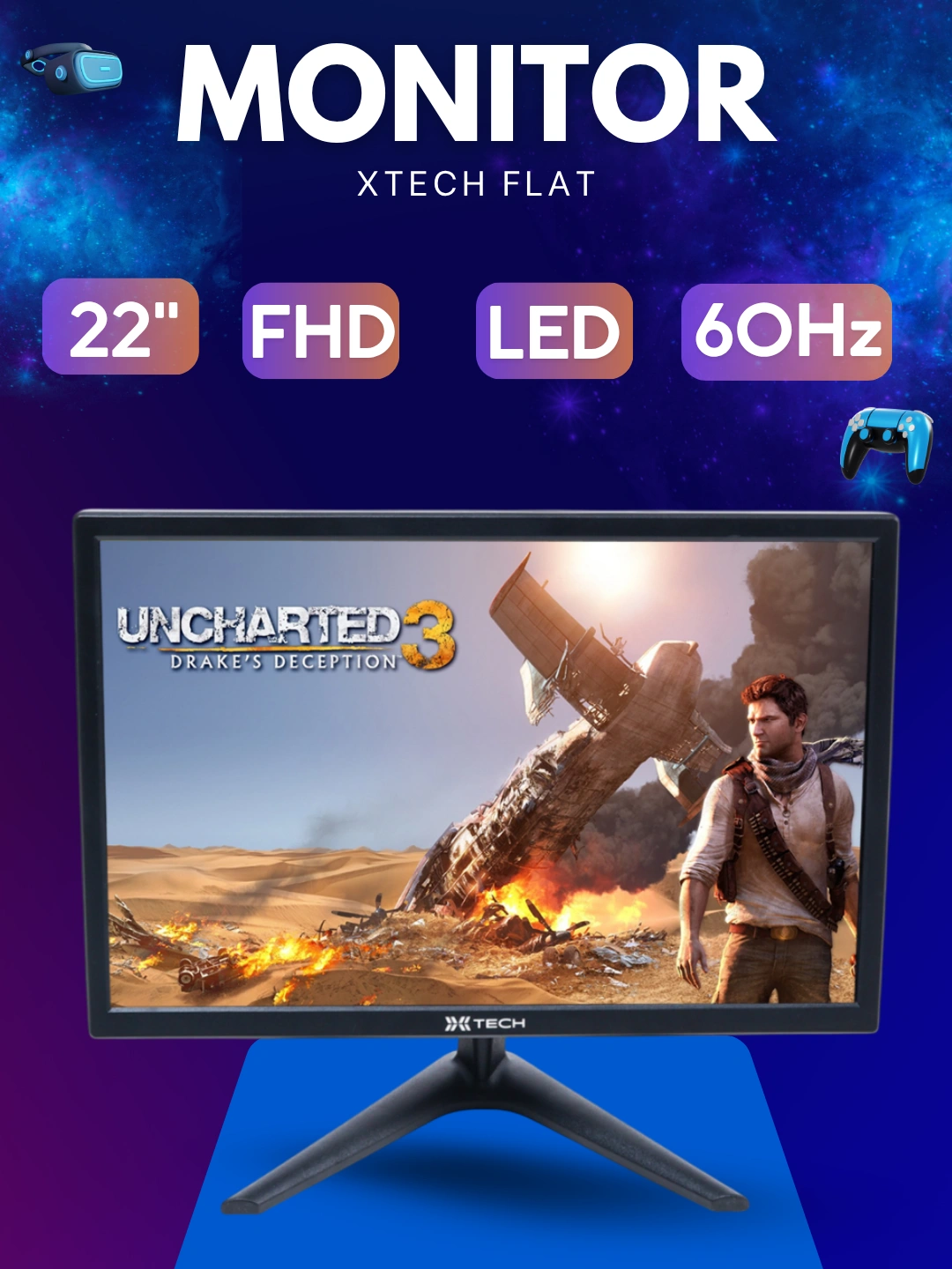 Монитор XTECH, 24",22",29",IPS,FHD,плоский или изогнутый экран,5 мс,для работы,учёбы и игр за 1199000 сум со скидкой 52%. Uzum Market