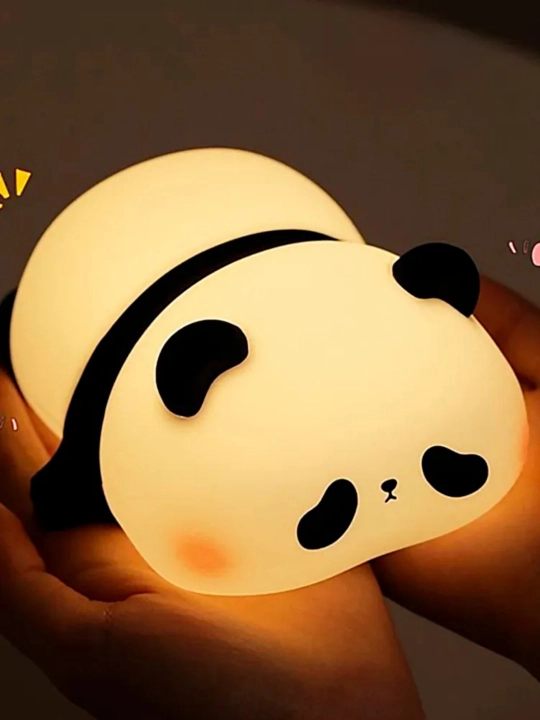 Bolalar tungi chirog‘i taymerli panda, silikon, simsiz yorug‘lik manbai chaqaloqlar uchun