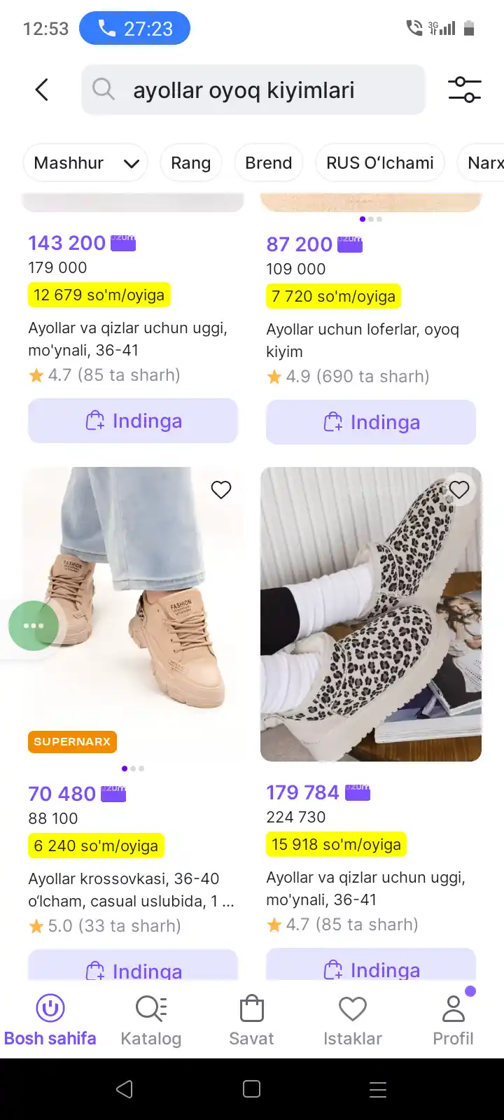 O‘rta qalinlikdagi ayollar sviteri, kuz, qish va bahor fasllariga mos keladi, o‘lchamlari 44, 46, 48