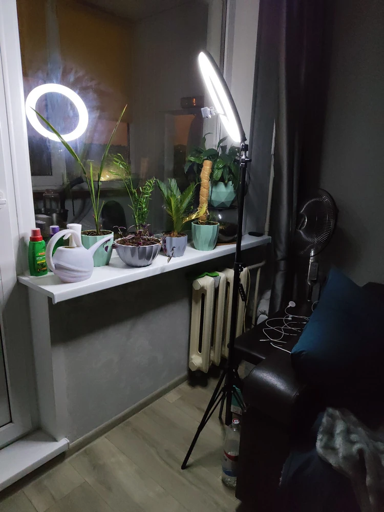 Селфи лампа, кольцевая, RGB, LED, с штативом, 210 см