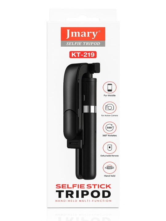 Селфи-палка штатив Jmary KT-219 с пультом и вращением 360°, длина до 90 см - 