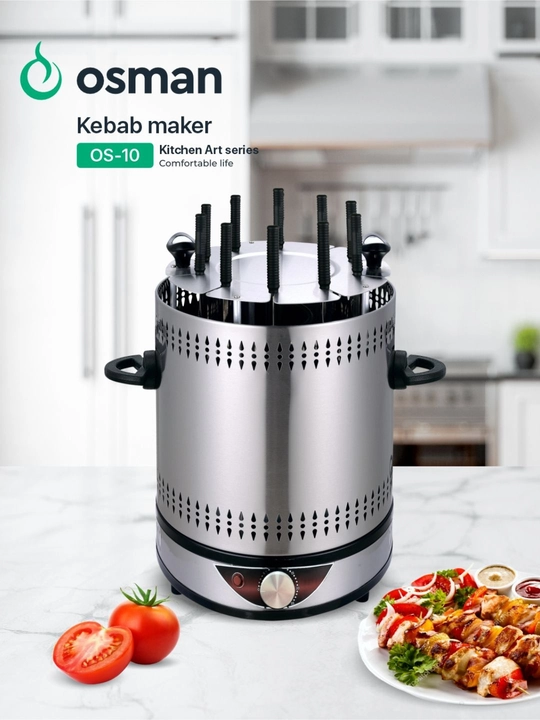 Elektr shashlik-barbekyu pishirgich 10 six-8  bilan, zanglamaydigan po‘lat korpus - 