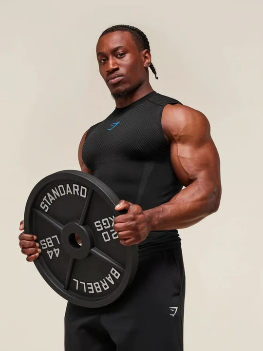 Erkaklar uchun mayka Gymshark, kompression, sport, elastik, tez quriydigan, fitnes uchun
