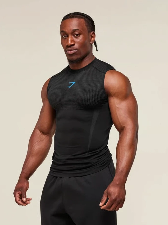 Erkaklar uchun mayka Gymshark, kompression, sport, elastik, tez quriydigan, fitnes uchun