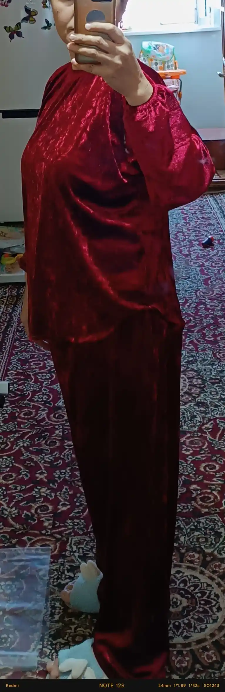 Домашний костюм, велюровый, с брюками Sarah, S