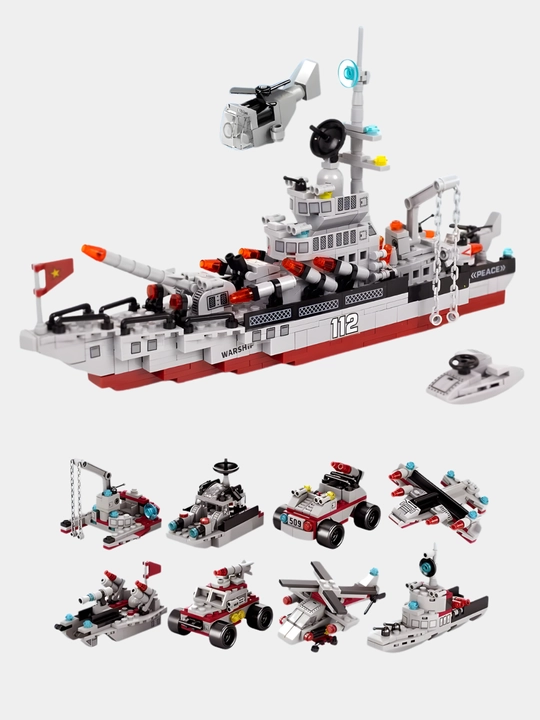 3D dizaynerlar Lego 48v1 bilan mos keladi, politsiya, kema, qal’a, avtobus, vertolyot, mashina