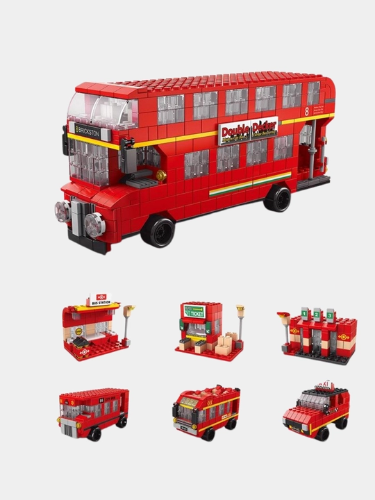 3D dizaynerlar Lego 48v1 bilan mos keladi, politsiya, kema, qal’a, avtobus, vertolyot, mashina