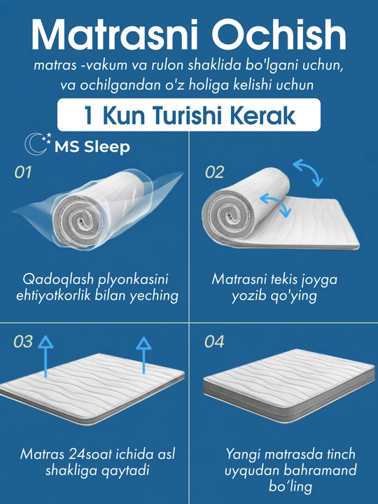 MS Sleep Ella двухсторонний анатомический матрас – Pocket Spring, 20 см