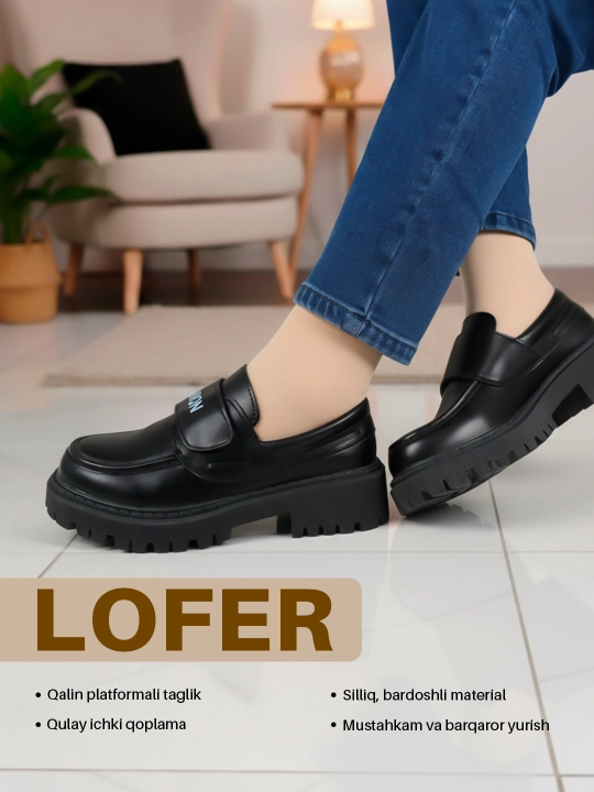 Ayollar uchun platformali lofer – zamonaviy kundalik oyoq kiyim - 