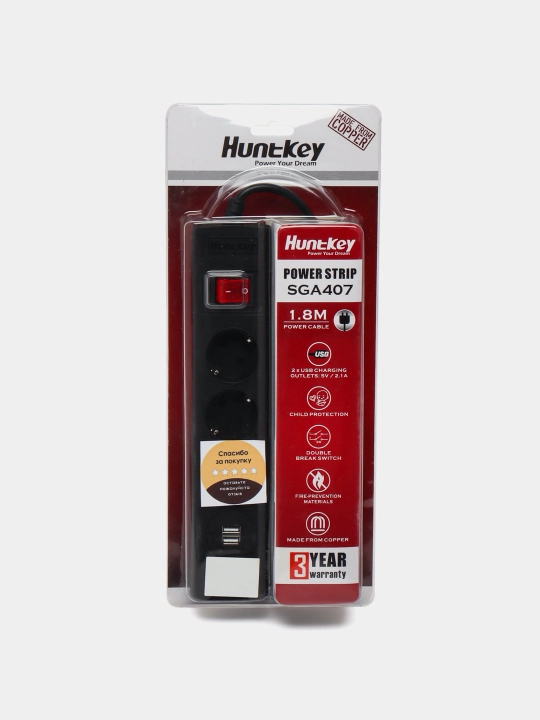 HuntKey SGA407 сетевой фильтр 1.8м
