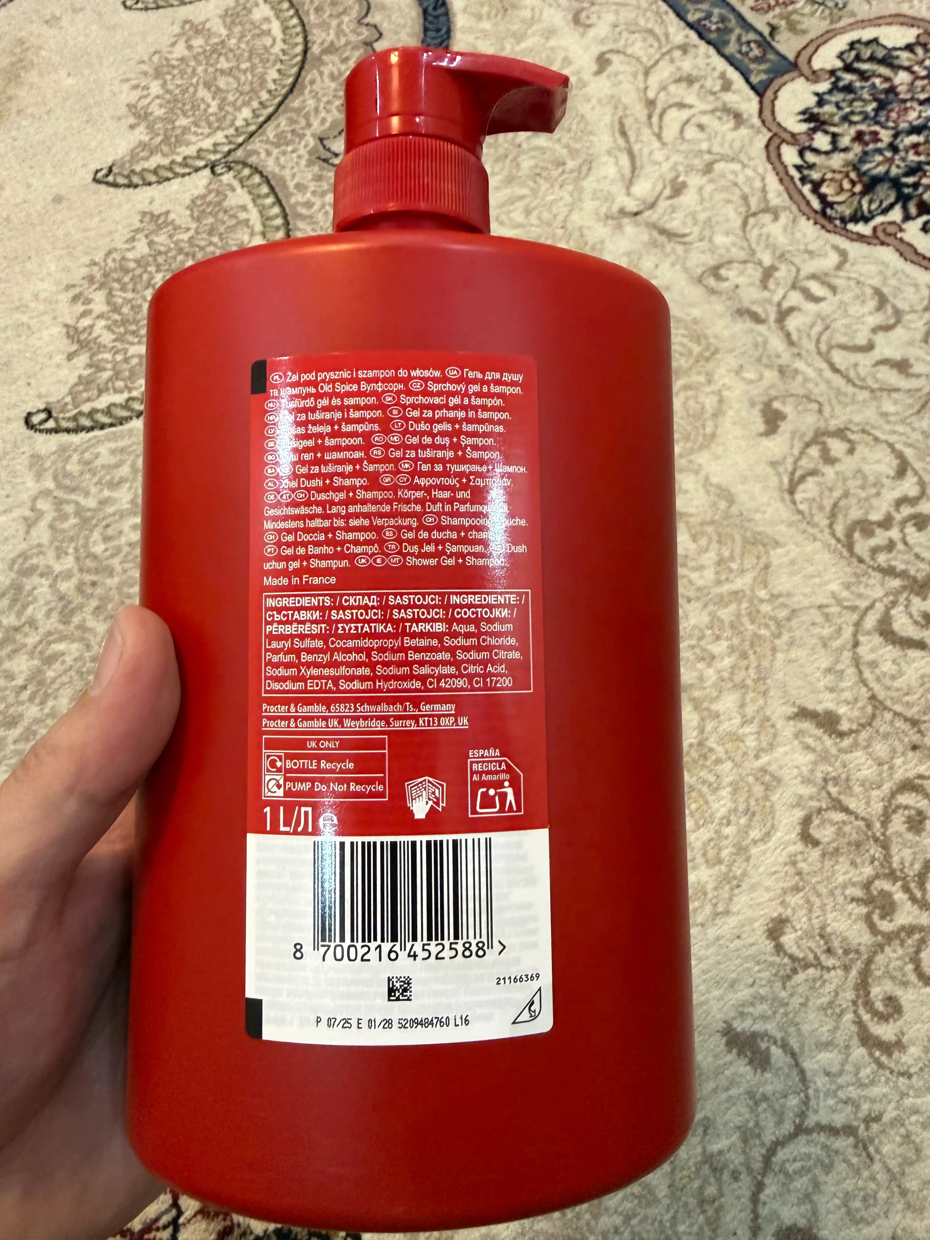 Old Spice гель для душа 3в1 Wolfthorn, 1л