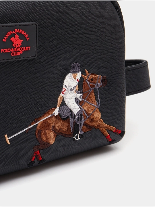 Барсетка Santa Barbara Polo & Racquet Club, искусственная кожа, черная 