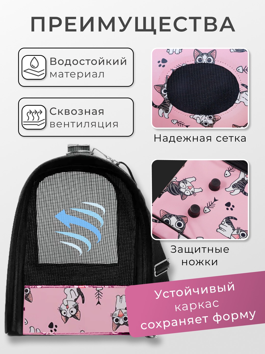 Сумка переноска для кошек и собак средней и мелкой породы