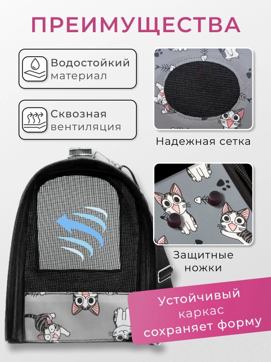 Сумка переноска для кошек и собак средней и мелкой породы