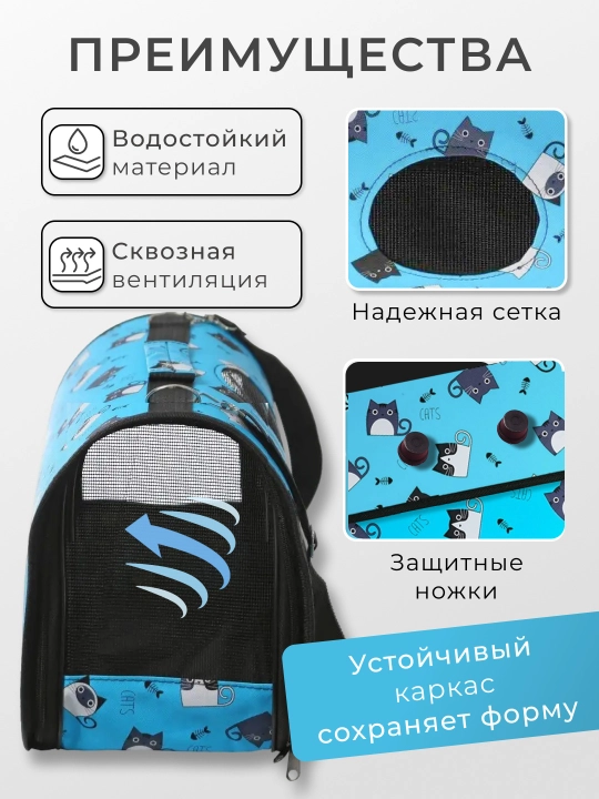 Сумка переноска для кошек и собак средней и мелкой породы