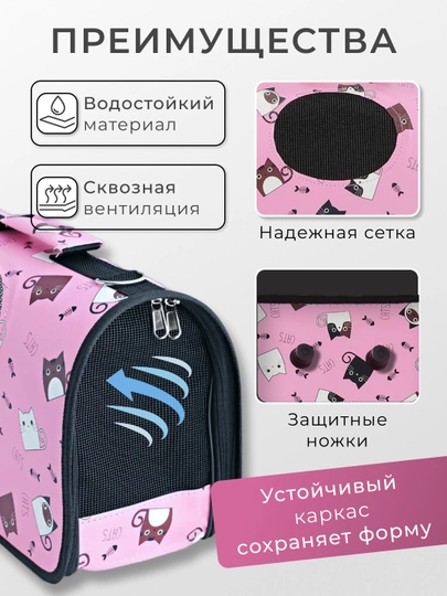 Сумка переноска для кошек и собак средней и мелкой породы