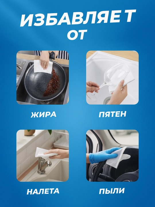 Антижир очищающие влажные салфетки, для кухни, от жира, масла и грязи, 80 шт