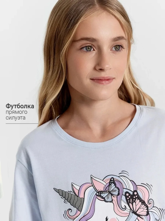 Shim va futbolka bilan pijama paxta
