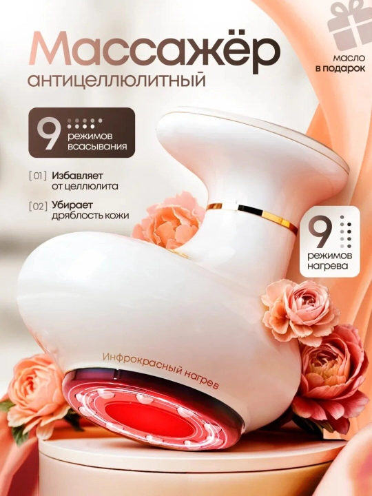 Вакуумный массажер антицеллюлитный для тела, ног и ягодиц - 