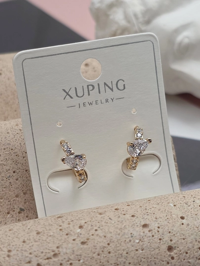 Женские серьги золотого цвета, бренд Xuping — LESHOES-XUP001-ЗЕЛХАКИ
