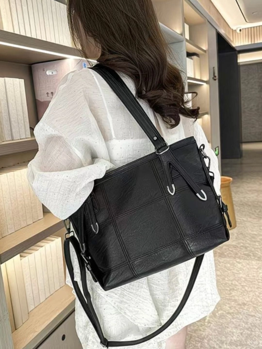 Ayollar sumkasi yelkama, shopper, keng, yumshoq, sig'imli, kundalik, A4 sumka, ekocharm