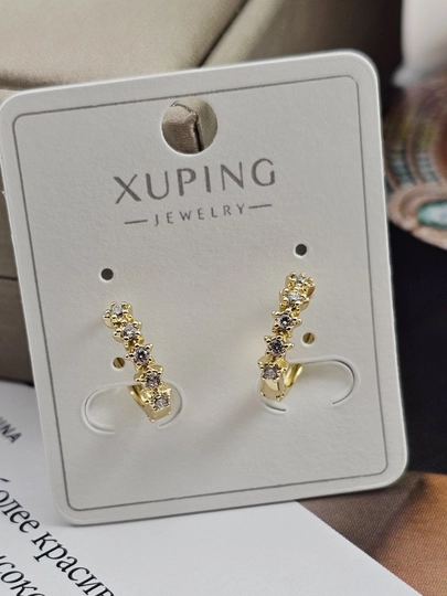 Женские серьги золотого цвета, бренд Xuping — JEWELRI-XUP002-МАНГО