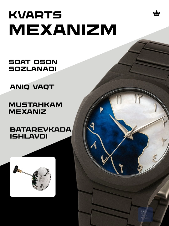 Erkaklar qo'l soati, arab raqamli, klassik, mativiy tasmalik, arab soat, sovg'a qutisida