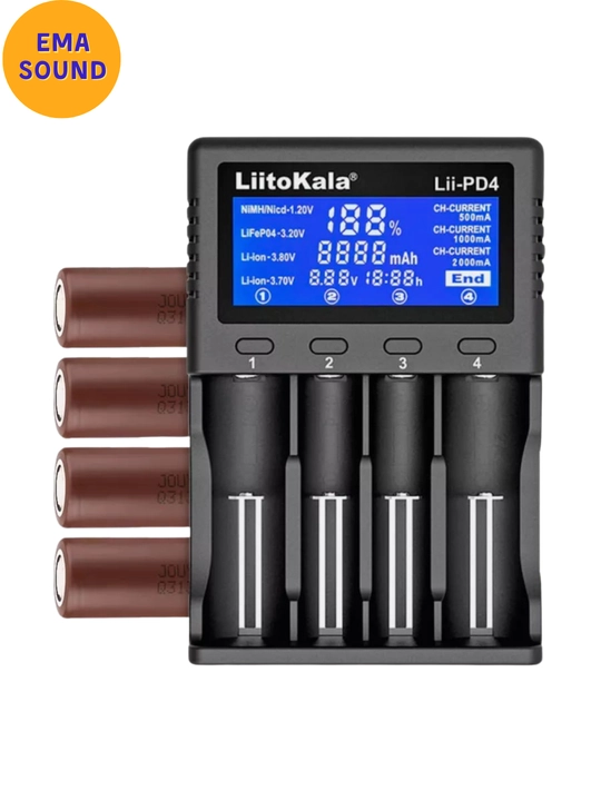 LiitoKala Lii-PD4 Universal 4-slotli Batareya zaryadlovchi qurilma