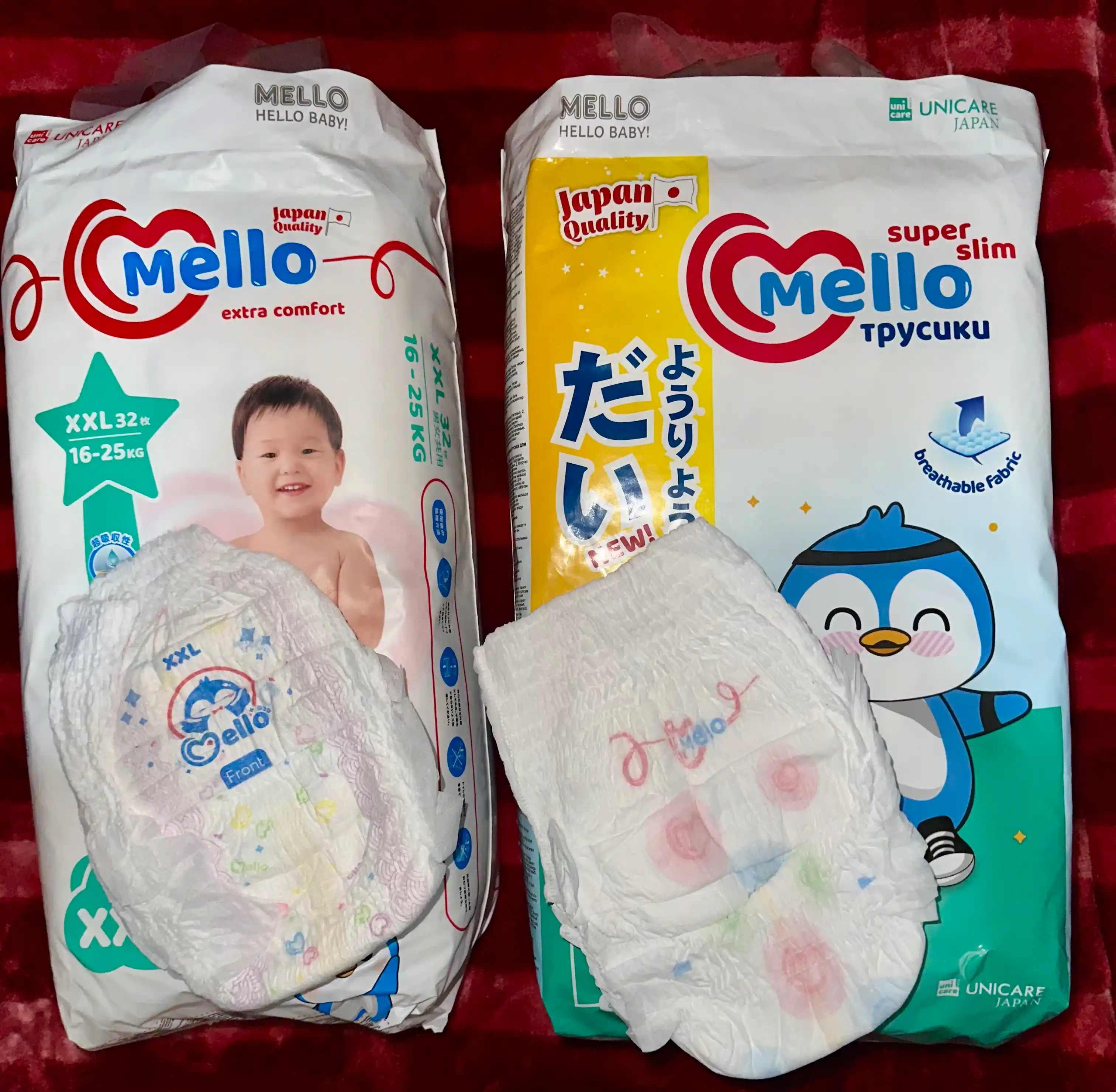 Yangi tug'ilgan chaqaloqlar uchun trusik-tagliklar MELLO, XXL 16-25 kg, 32 dona