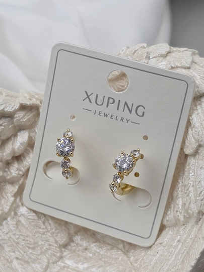 Женские серьги золотого цвета, бренд Xuping — LESHOES-XUP001-КОРАЛЛМЕЛ